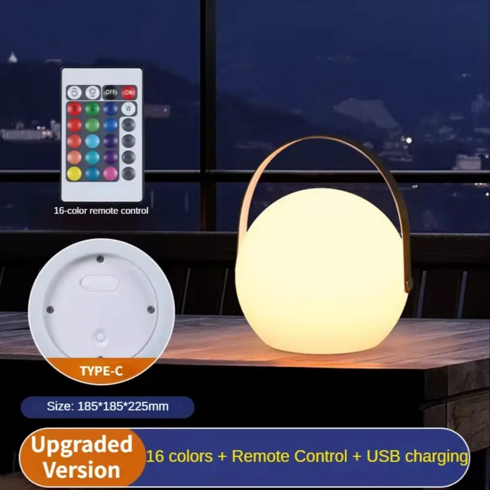 LED Lamp Bedroom Bedside Wireless Outdoor Nordic Simple Portable Portable Lamp Colorful Charging Remote Control Atmosphere Lamp