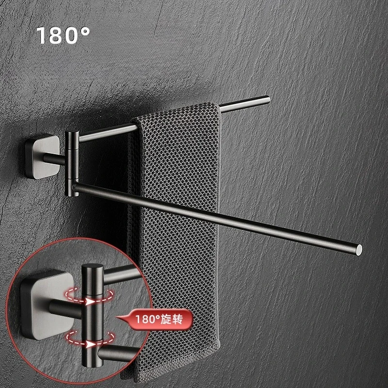 Italian wall mounted rotating towel rack with brass movable towel bar