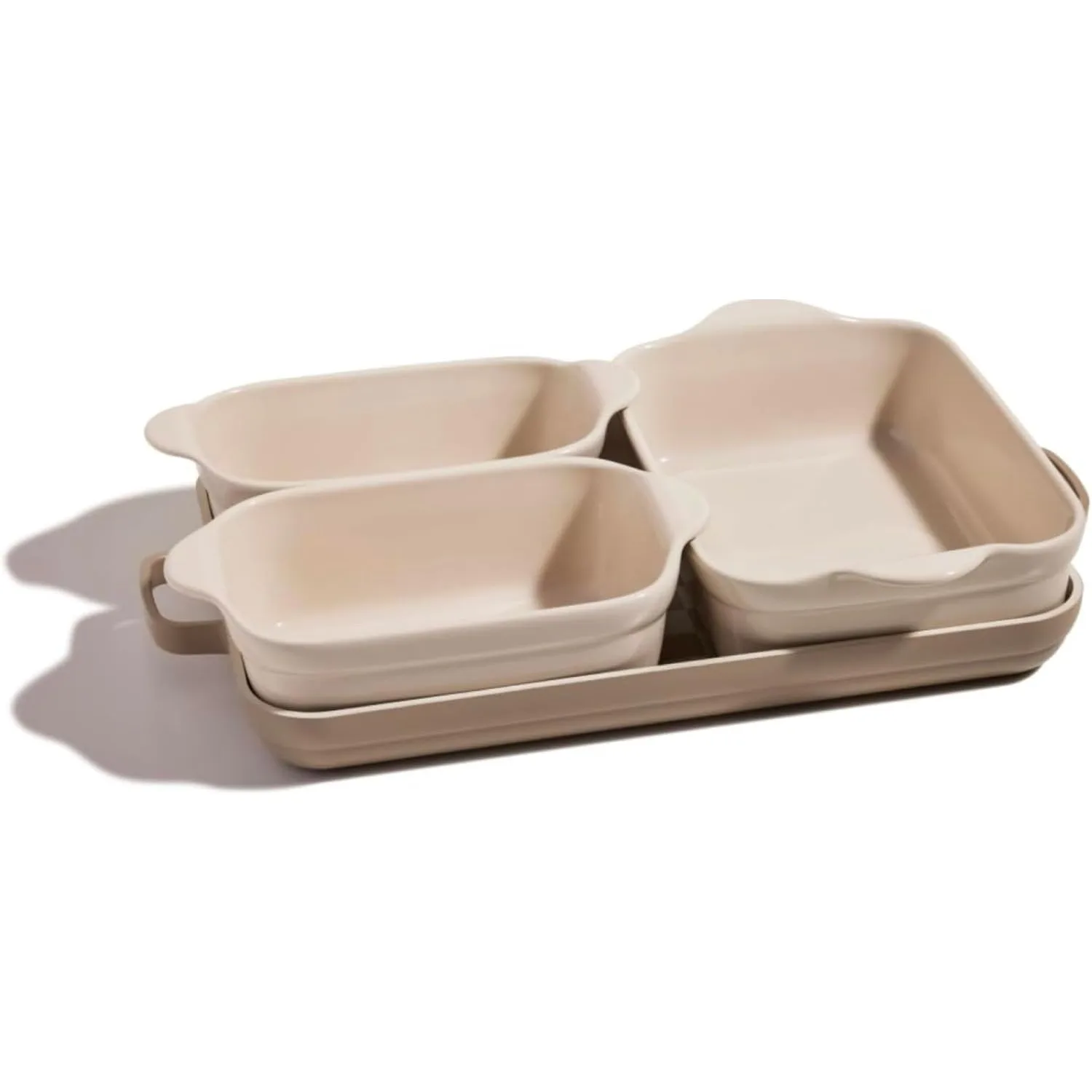 Our Place Bakeware Set 5-Piece Nonstick Toxin-Free Ceramic Stoneware Set with Oven Pan Bakers Oven Mat Space-Saving Steam