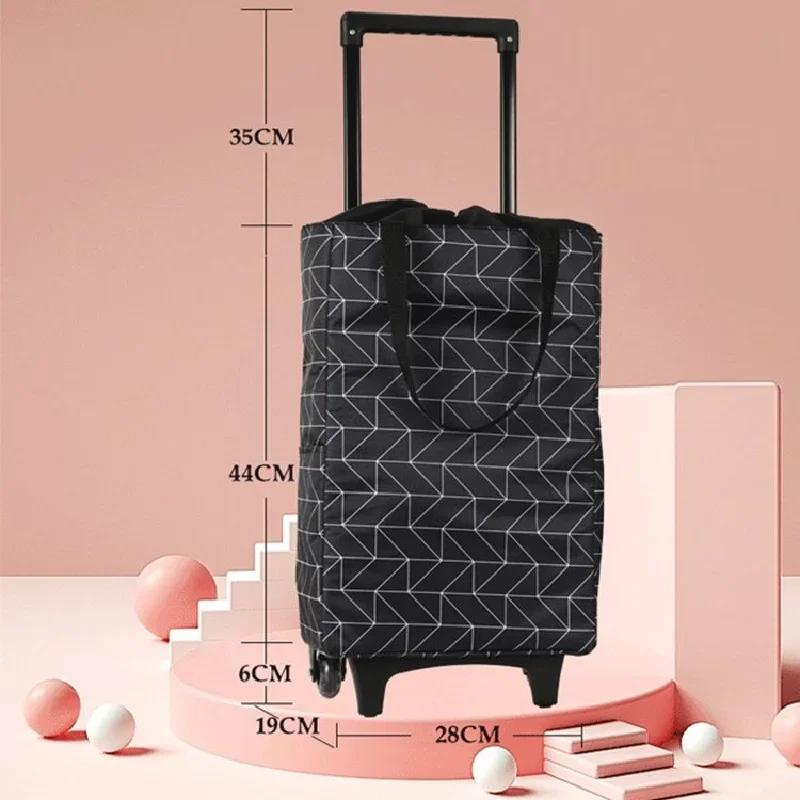 Folding Shopping Bag Women\'s Big Pull Cart Shopping Bags For Organizer Portable Buy Vegetables Trolley Bags On Wheels The Market