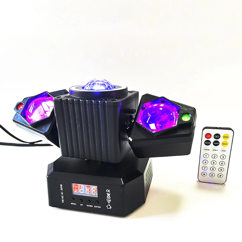 Projecteur LED Beam 50W avec laser rouge et vert, lumière disco à boule magique rotative, télécommande, idéal pour DJ, fêtes et anniversaires
