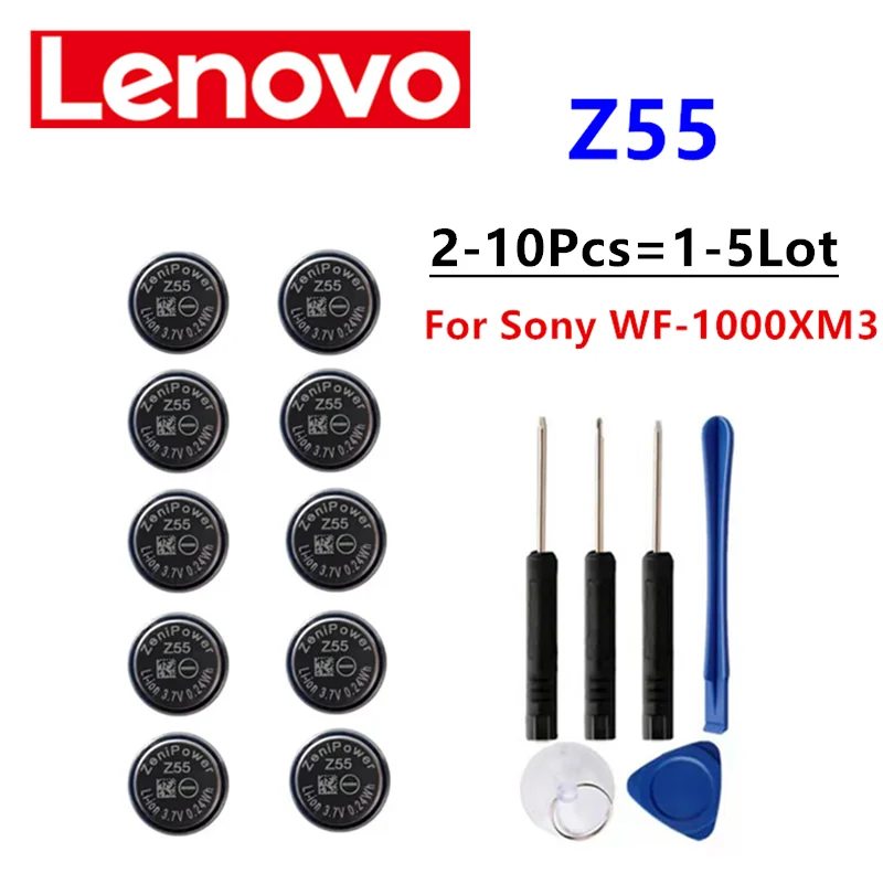 2-10pcs/lot For ZeniPower Z55 1254 CP1254 Battery 3.7V For Sony WI-SP600N WF-SP700N WF-SP900 WF-1000XM3 WF-1000X Headset