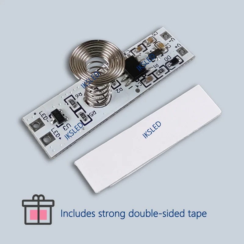 3-Level Touch Dimmer Switch, Mini Built-in 3.7V 5V 12V 24V 5A LED Controller for Strip Light Bar, 10-100% Dimming ON/OFF