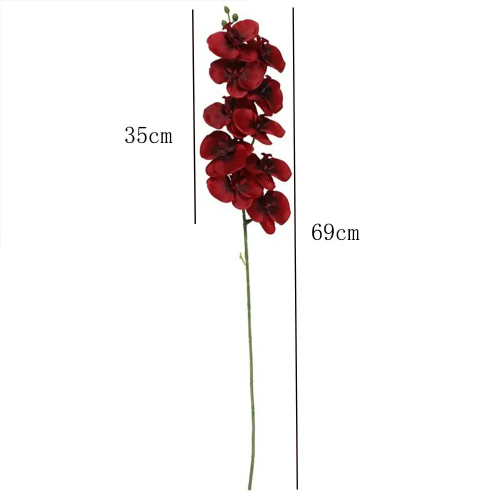 3D Phalaenopsis 69cm 9-Heads Home Supply Artificial Flower 3D Phalaenopsis Real Touch Plants Simulation Butterfly Orchid