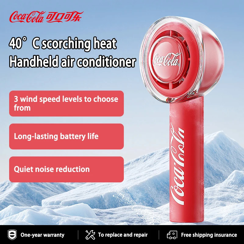 Ventilador portátil Coca Cola, 3 velocidades de viento, ventilador de bolsillo, batería USB de 1200mAh, miniventilador recargable para viajes, Camping y exteriores
