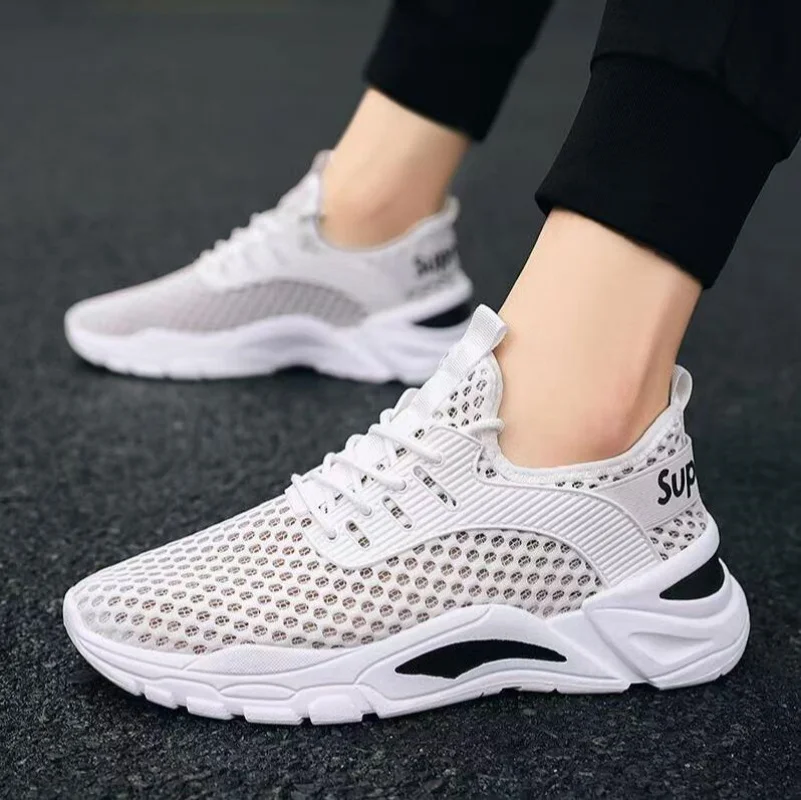 

New Mesh Men Shoes Breathable White Mens Sneakers Trendy Lightweight Black Big Size Man Casual Shoe Zapatillas Hombre