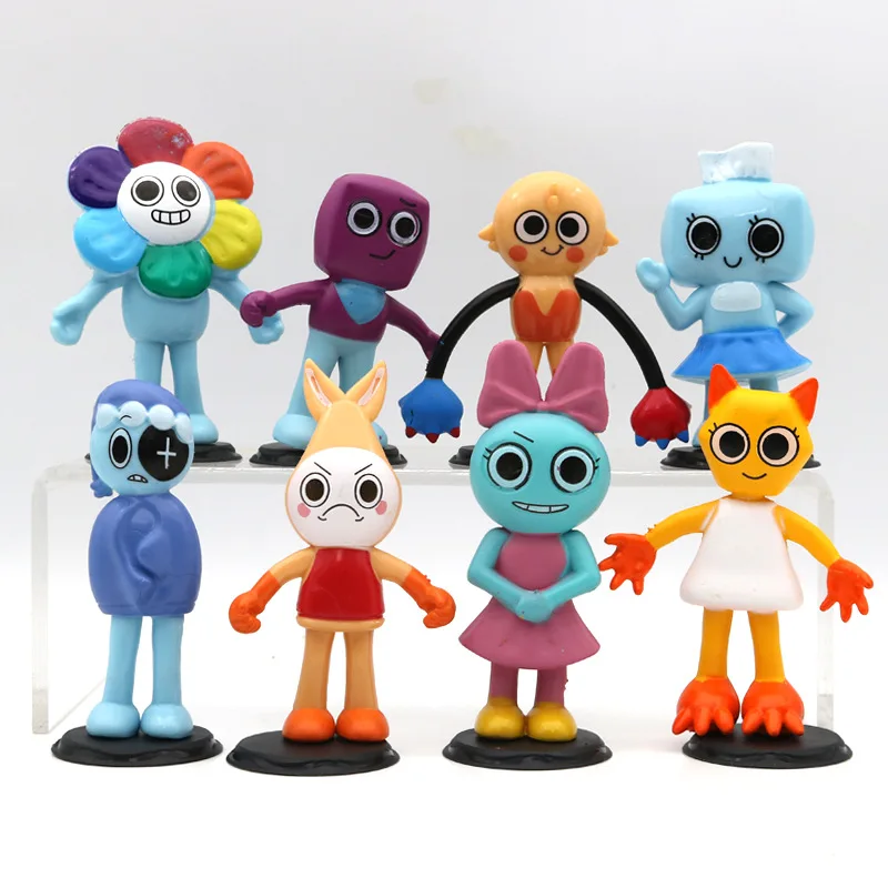 Dandys World Figures Model Set Cartoon Vee Astro PVC Toys Hot Game Goob Sprout Desk Ornament Cake Decoration Birthday Gift