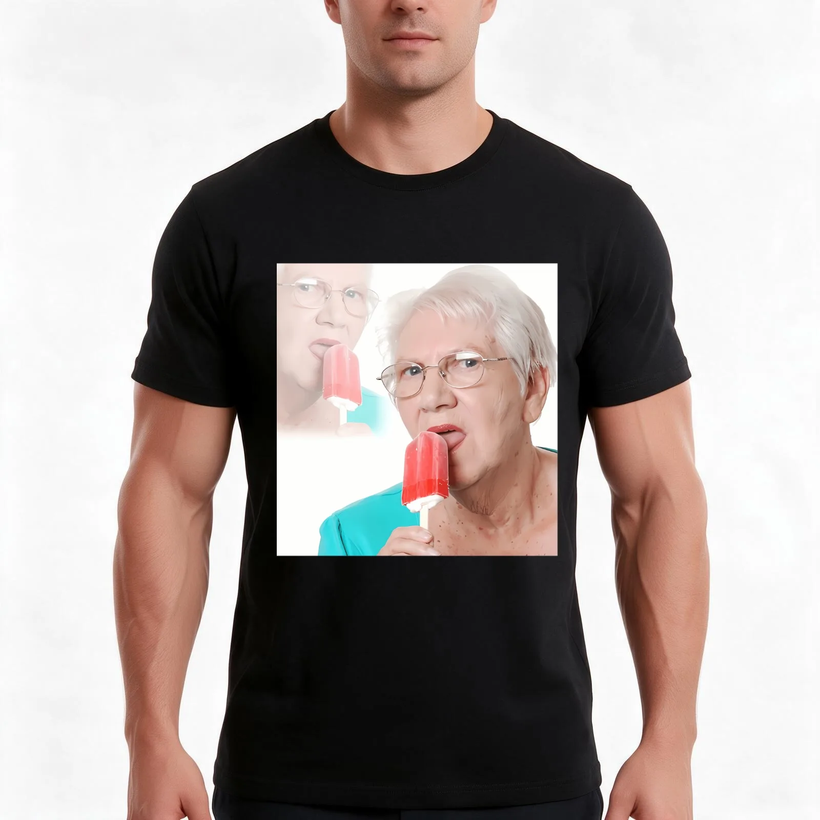 Grandma Wants An Ice Cream Lolly T-Shirt Summer Casual Cotton Tee Oversized Streetwear Tops Vintage Graphic Print