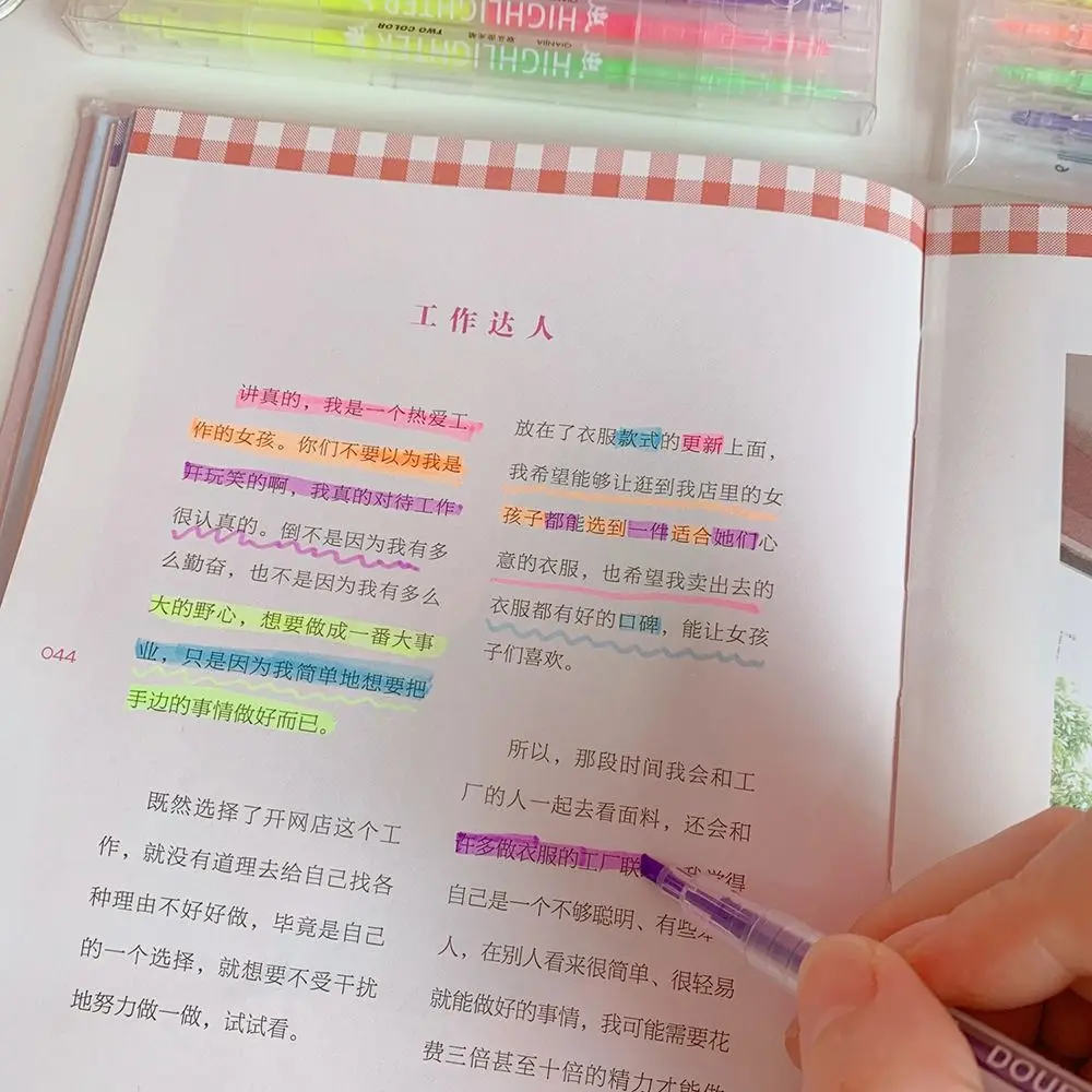 

3/6Pcs/Set Pastel Highlighter Pen Set Drawing Student Stationery Fluorescent Pen Colorful Double Headed Markers Pens