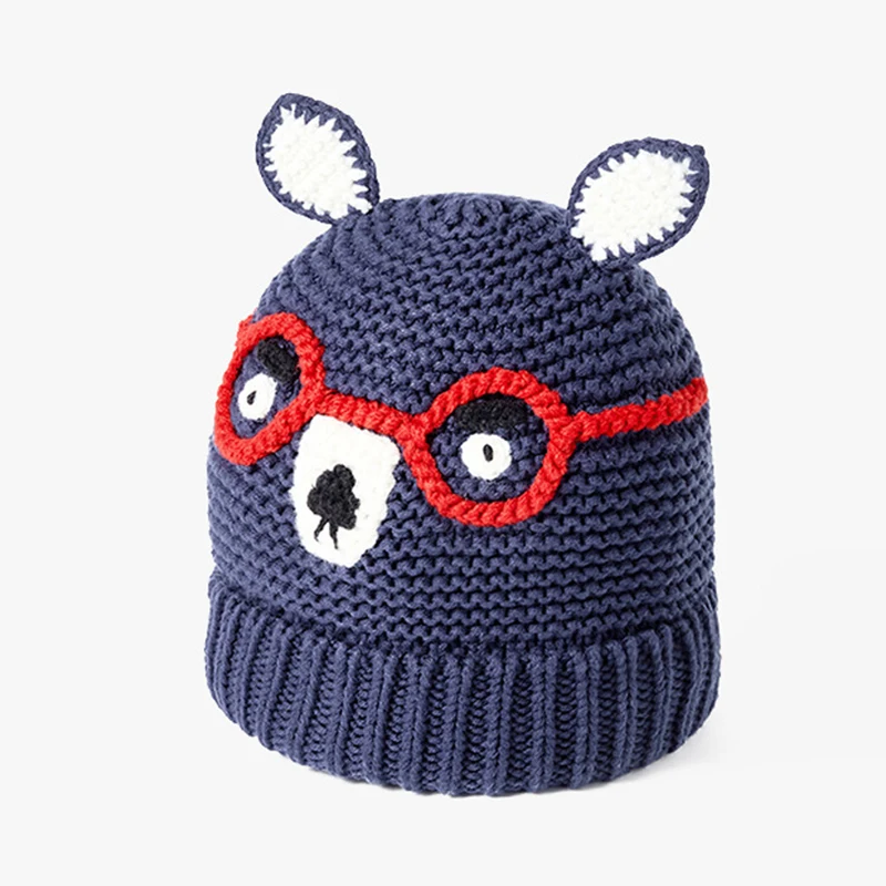 Hat Baby Winter Boy Blue Acrylic Knit Beanie Accessory For Autumn Outdoor Cold Weather Skiing