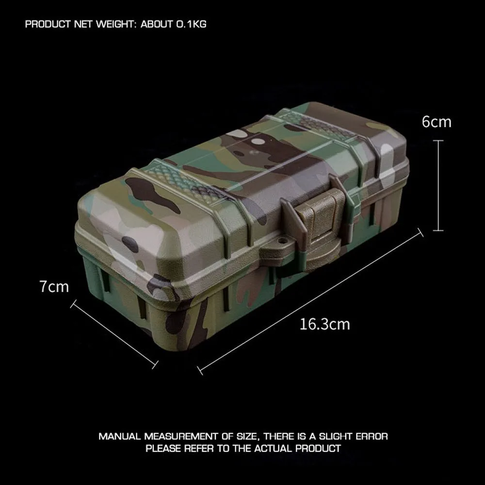 Scatola impermeabile antiurto per esterni con cuscinetti di protezione in spugna Torcia tattica per riporre la torcia da campeggio Cassetta degli attrezzi di sopravvivenza 15,2 * 6,3 cm