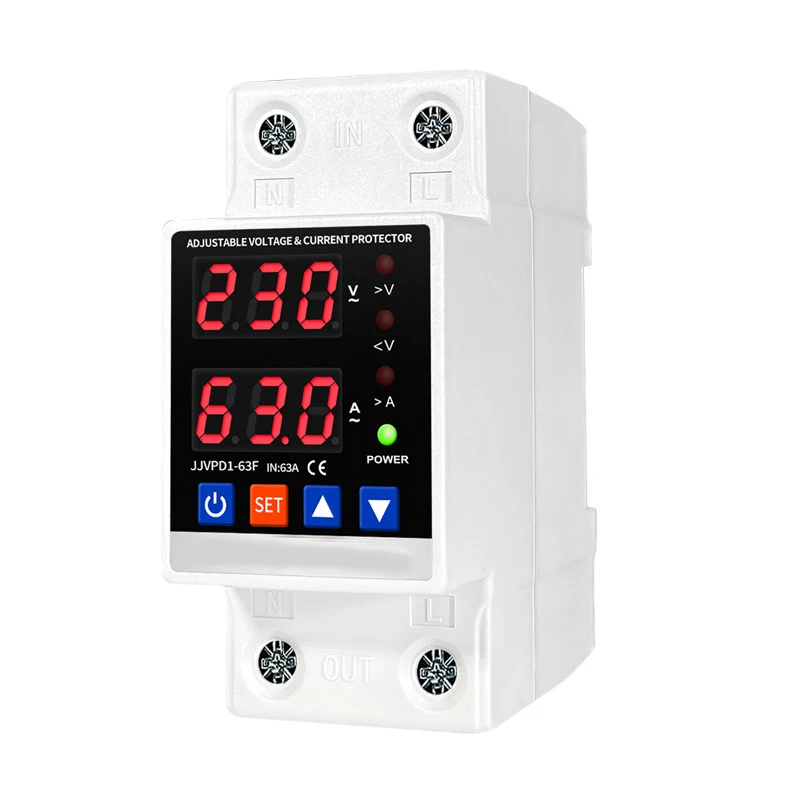 220V Auto-Reset Voltage Protector Best Seller with Dual Display Current Limit over under Voltage Protection And Auto Recovery