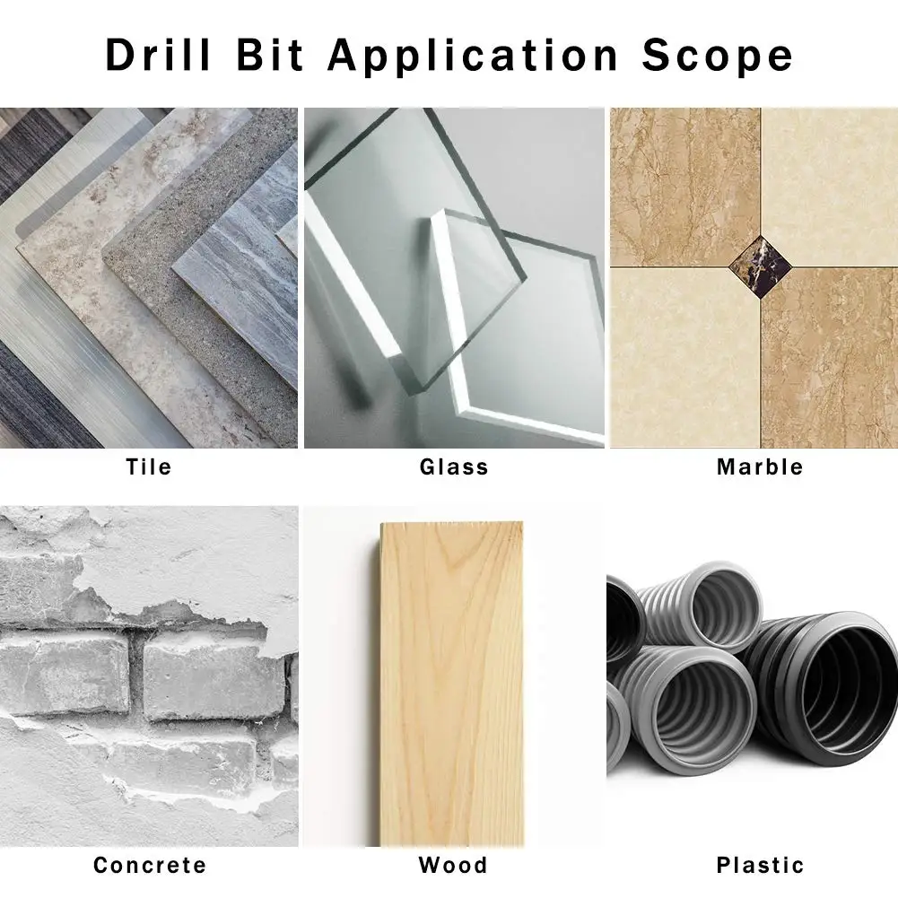 12pçs conjunto de brocas de alvenaria de carboneto de tungstênio, conjunto profissional de brocas de alvenaria para telha, broca de concreto 4mm-12mm