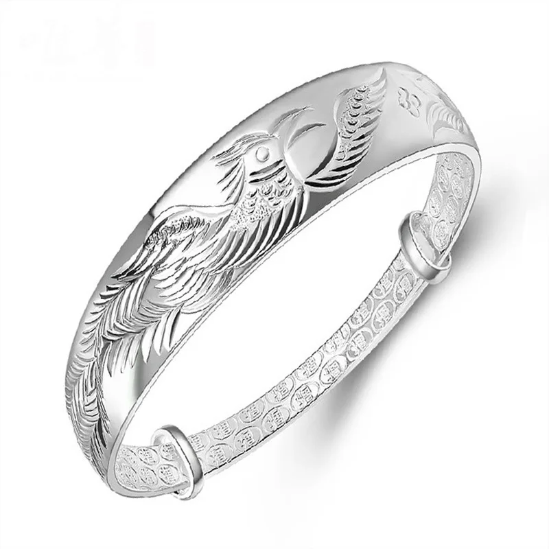 925 Sterling Silver Phoenix Bangle Bracelets For Women Luxury Gift Female Jewelry Wholesale Accessories Free Shipping Jewellery