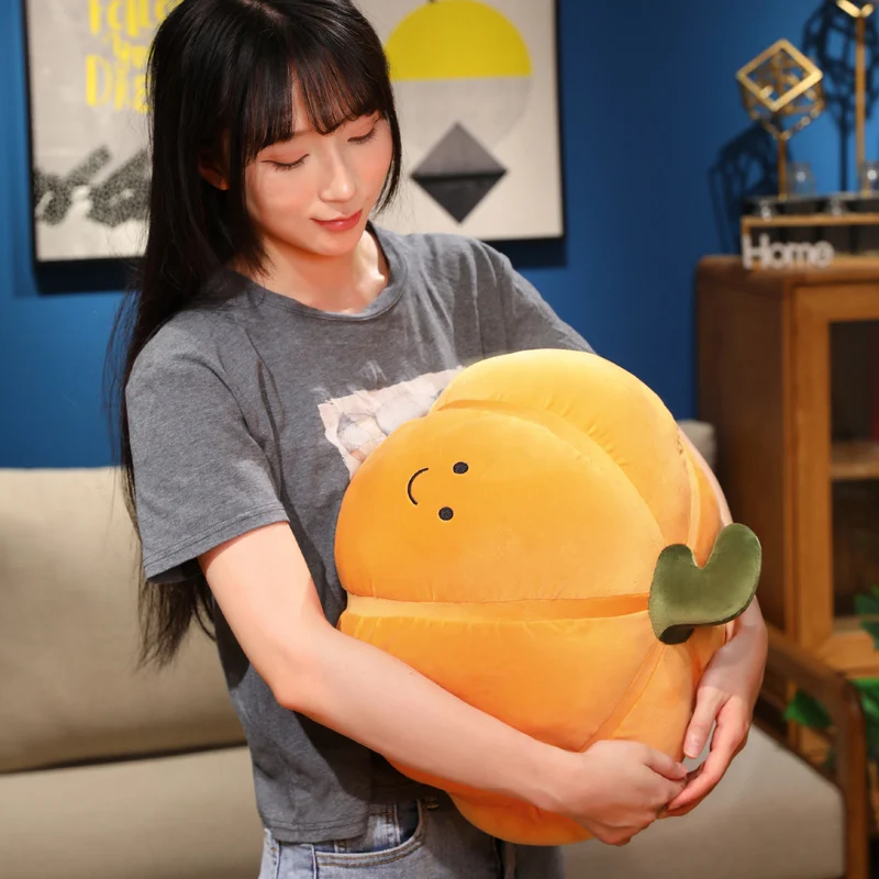 Cute Mini Pumpkin Plush Toy Soft Stuffed Fruit Vegetable Pillow For Desk Decor