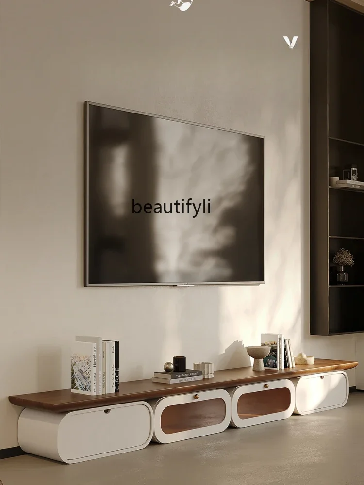 

zxqHigh-End Affordable Luxury Small Apartment Solid Wood TV Cabinet Living Room Home High-Grade Floor Cabinet Locker furniture