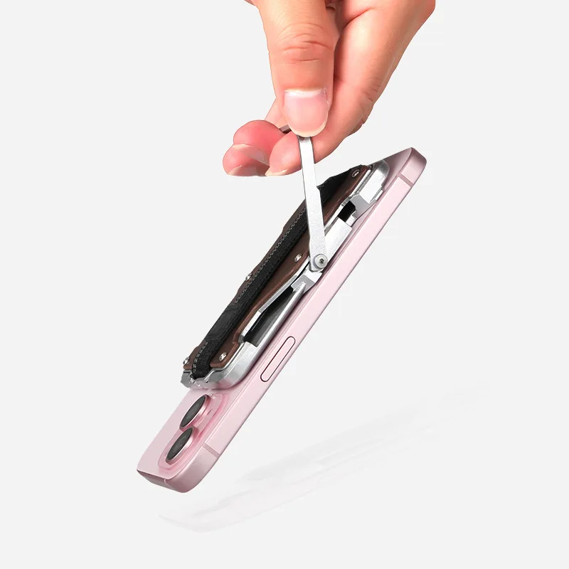 Magnetic Wallet Card Holder Magnetic Wallet Compatible with MagSafe Multi Function - Mobile Phone Stand/Grip Bottle Opener