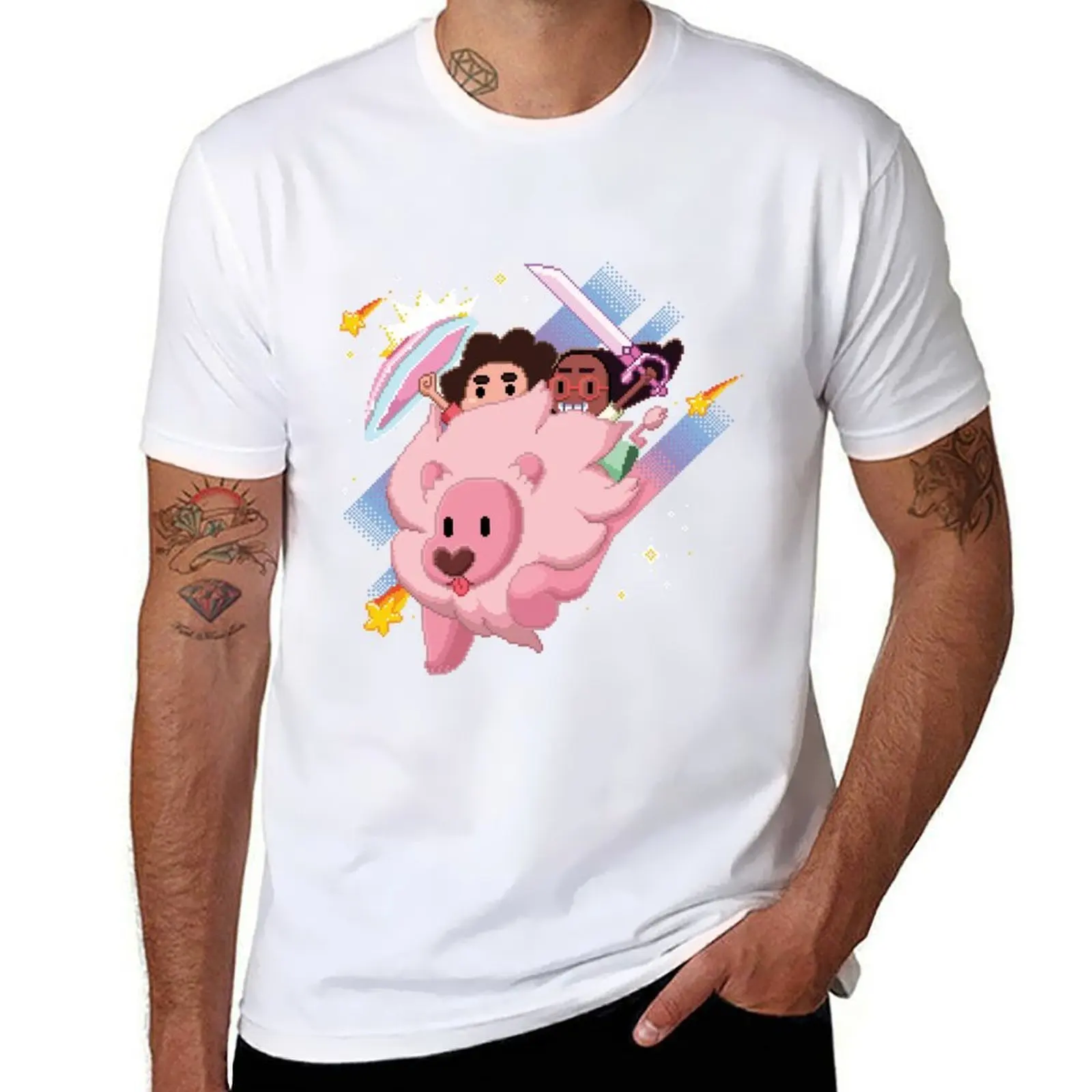 

Steven's Universe - Pixel Art of Steven, Connie and Lion T-Shirt essential t shirt T-Shirt