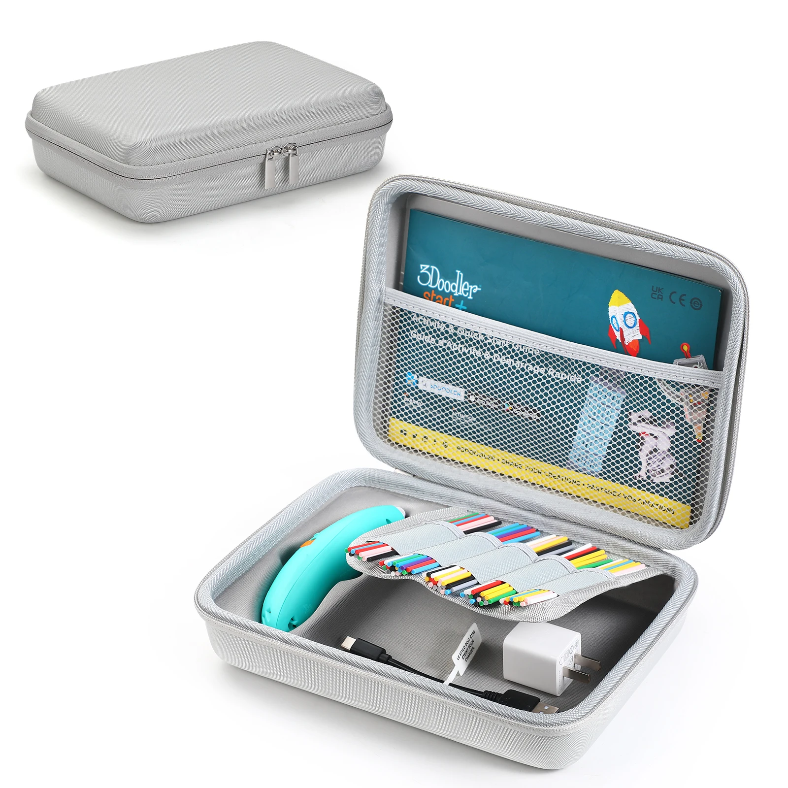 3D Pen Hard Case voor 3Doodler Start+ Essentials 3D Pen Set met Mesh Pocket Harde EVA Organizer Case voor Reizen/Thuis/Buiten ﻿