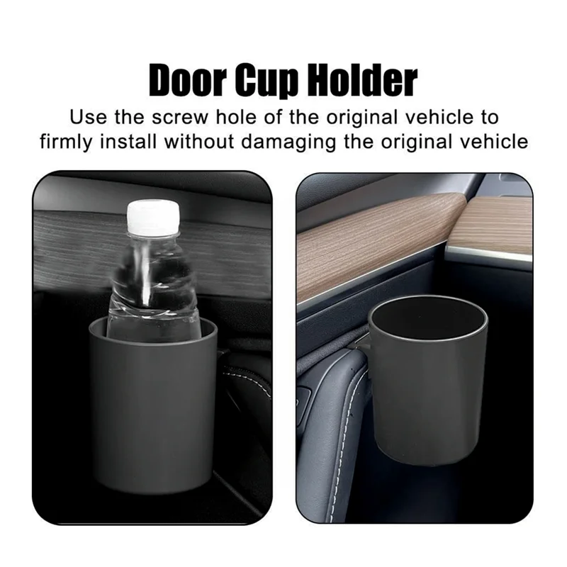 Cup Drink Holder Car Door Storage Box Rack for Tesla Model 3 Model Y 2021 2022 2023 Accessories - 4PCS