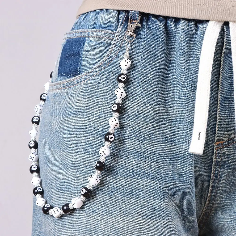 Jeans Chain Colorful Dice Waist Chain Zinc Alloy Billiard Ball Metal Pants Chain Harajuku Style Bag Chain Punk Belt Chain Male view 5