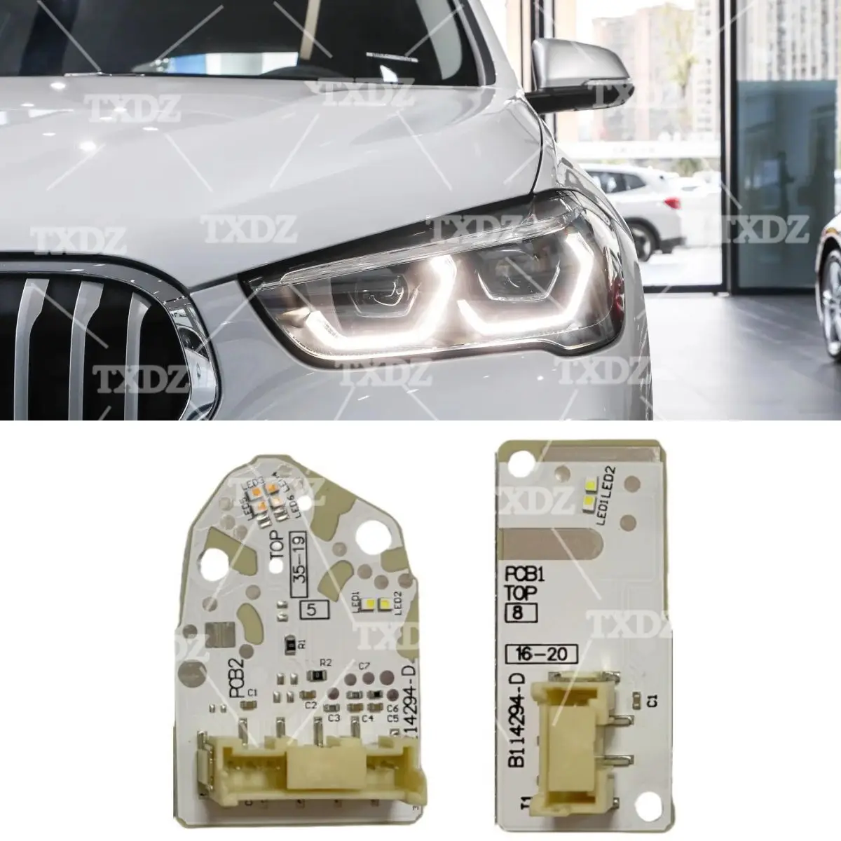 

Белые платы DRL для BMW X1 F48 LCI 2020-2022 годов, модуль дневных ходовых огней и указателей поворота, номер детали 63119477821