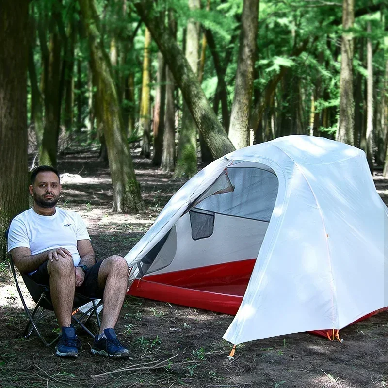 Ultralight 2 Person Double Layer Waterproof Outdoor Camping Tent Four Seasons Rainproof Aluminum Pole Camping Tent