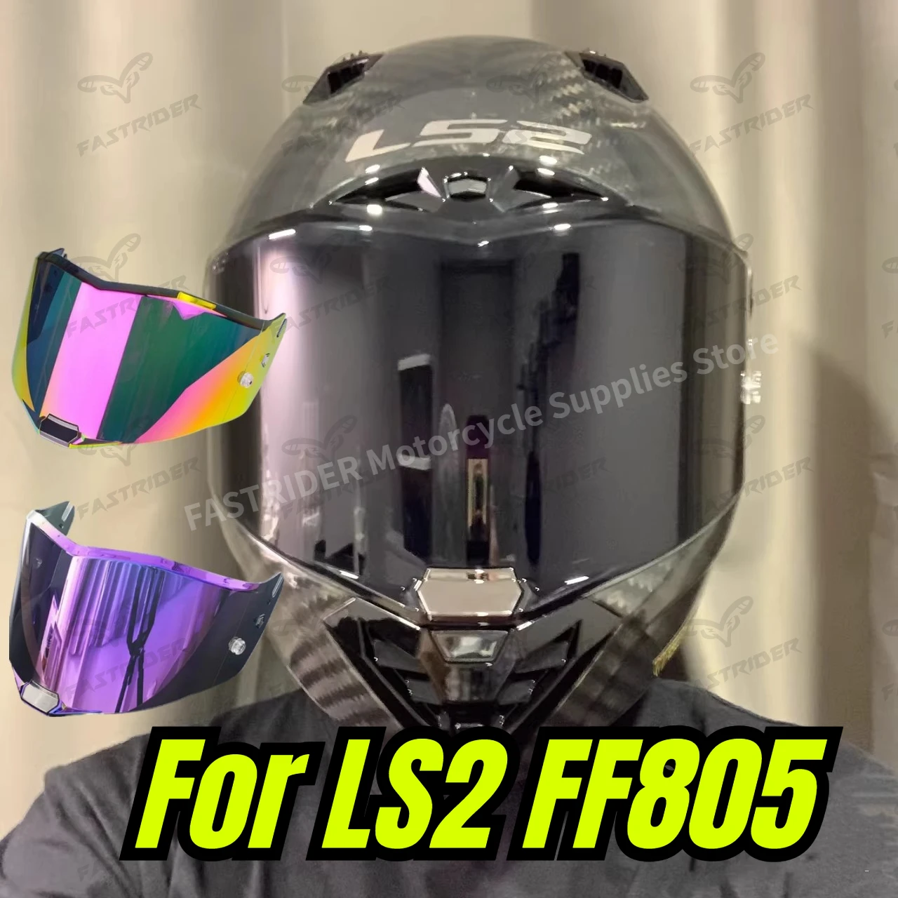 

Подходит для линз шлемов LS2 FF805 Thunder Feng, линзы из углеродного волокна, защита от солнца, универсальное зеркальное покрытие для дневного и ночного использования.