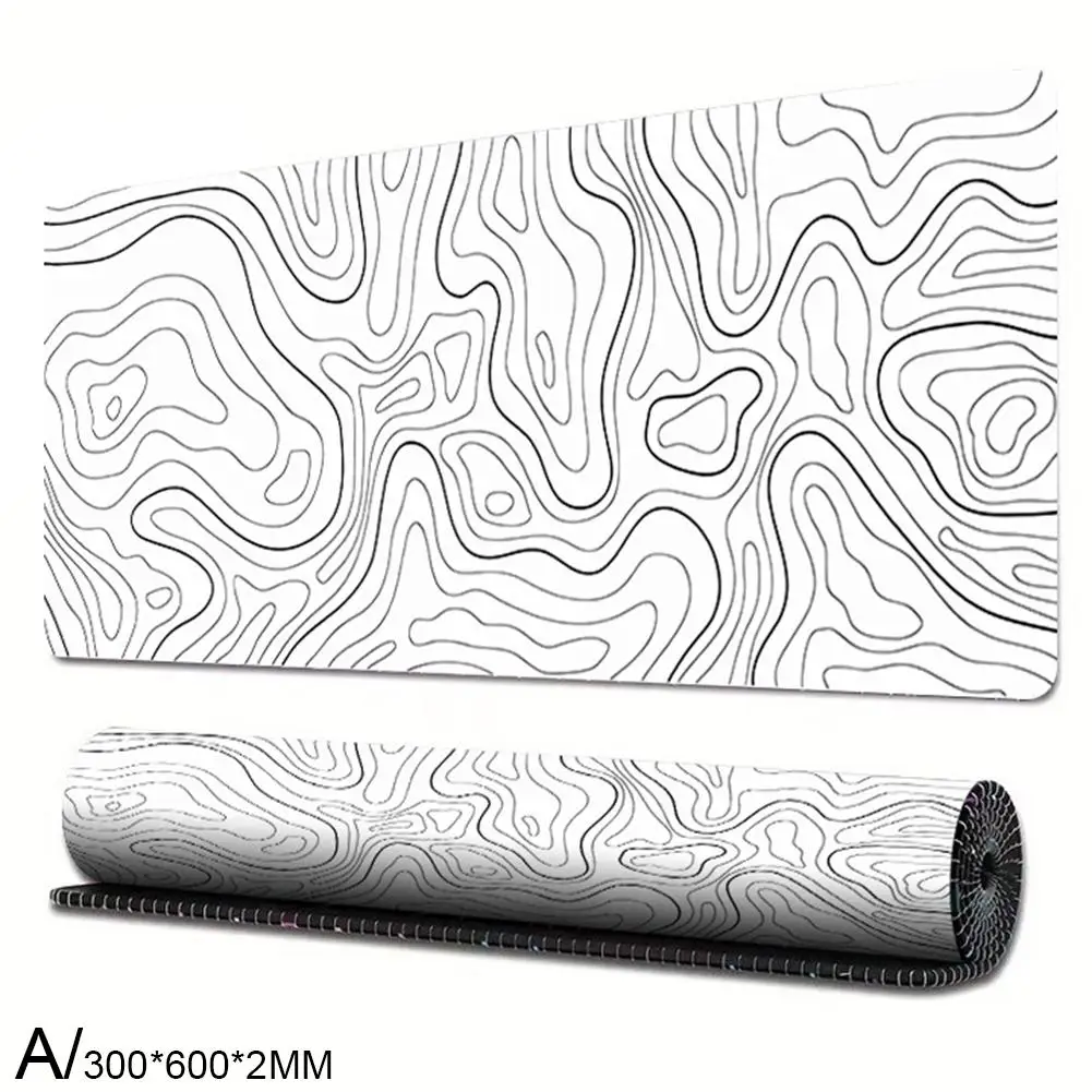 Mouse Pad Gamer White Contour Lines XL HD Custom New MousePads Natural Desktop Mouse Mousepad Rubber Office Pad Mouse Mats B0P3