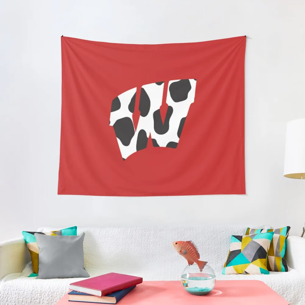 University of Wisconsin Madison Cow Print Tapestry Bedroom Decorations Home Decorations Decoration Home Tapestry