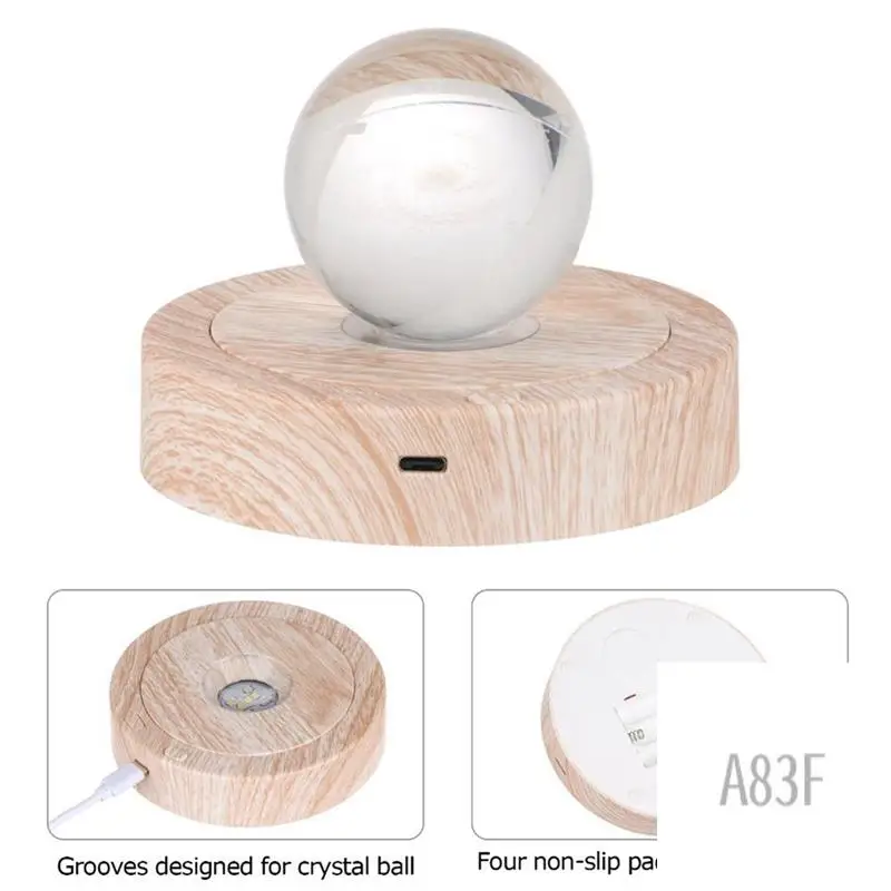 

A83F-Round Stand Led Rotating Display Stand Base For Crystals Lighted Base 8 Light Modes Display Pedestals