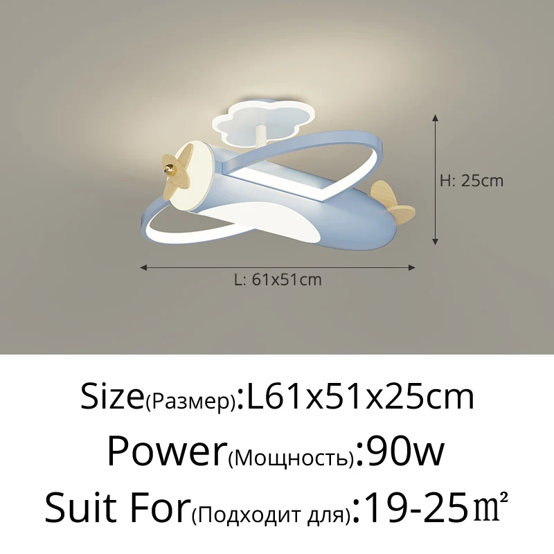 Slaapkamer Cartoon Vliegtuiglamp Kinderkamer Plafondlamp Creatieve kinderwoonkamer LED-plafondlamp voor jongens en meisjes