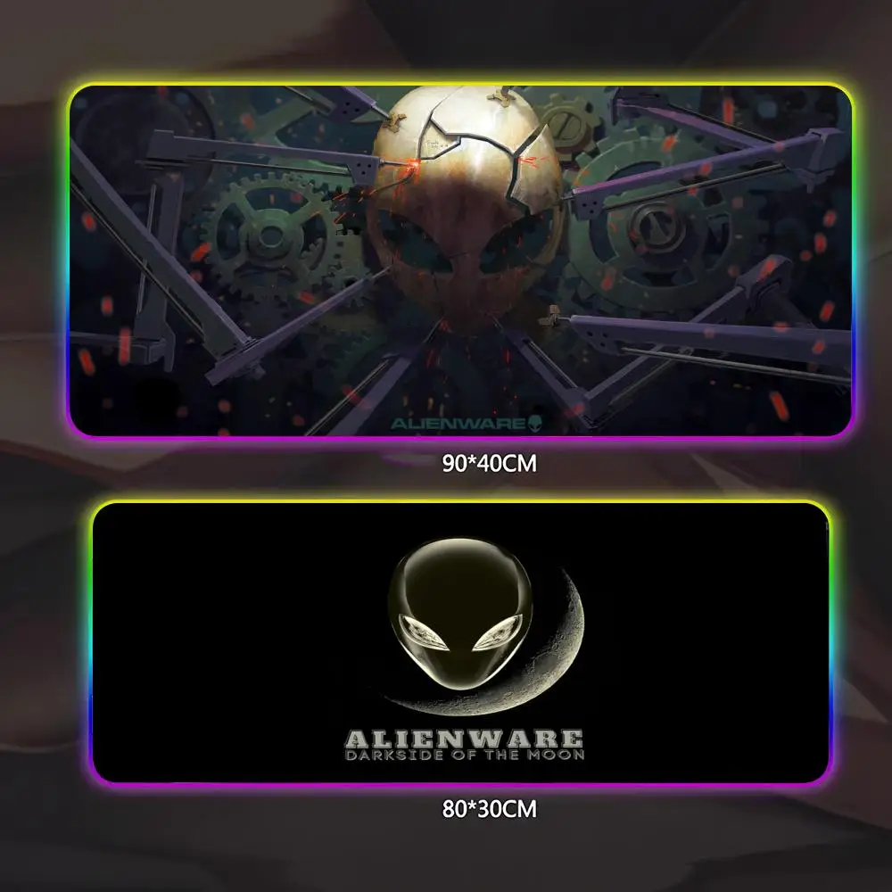 

Коврик для мыши A-Alienware, геймерский люминесцентный светодиодный коврик для мыши, игровой стол, RGB настольный коврик, клавиатура, коврик для мыши для ПК