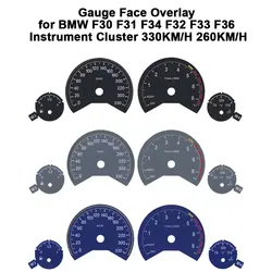 Gauge Face Grey Blue Black Overlay for BMW F30 F31 F34 F32 F33 F36 Instrument Cluster 3M 330KM/H 260KM/H
