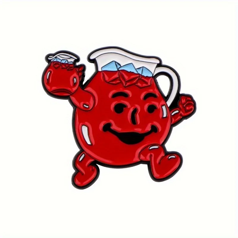 2pcs Red Jug Enamel Pin, Cute Lapel Brooch for Men, Novelty Backpack Decor, Zinc Alloy Gift