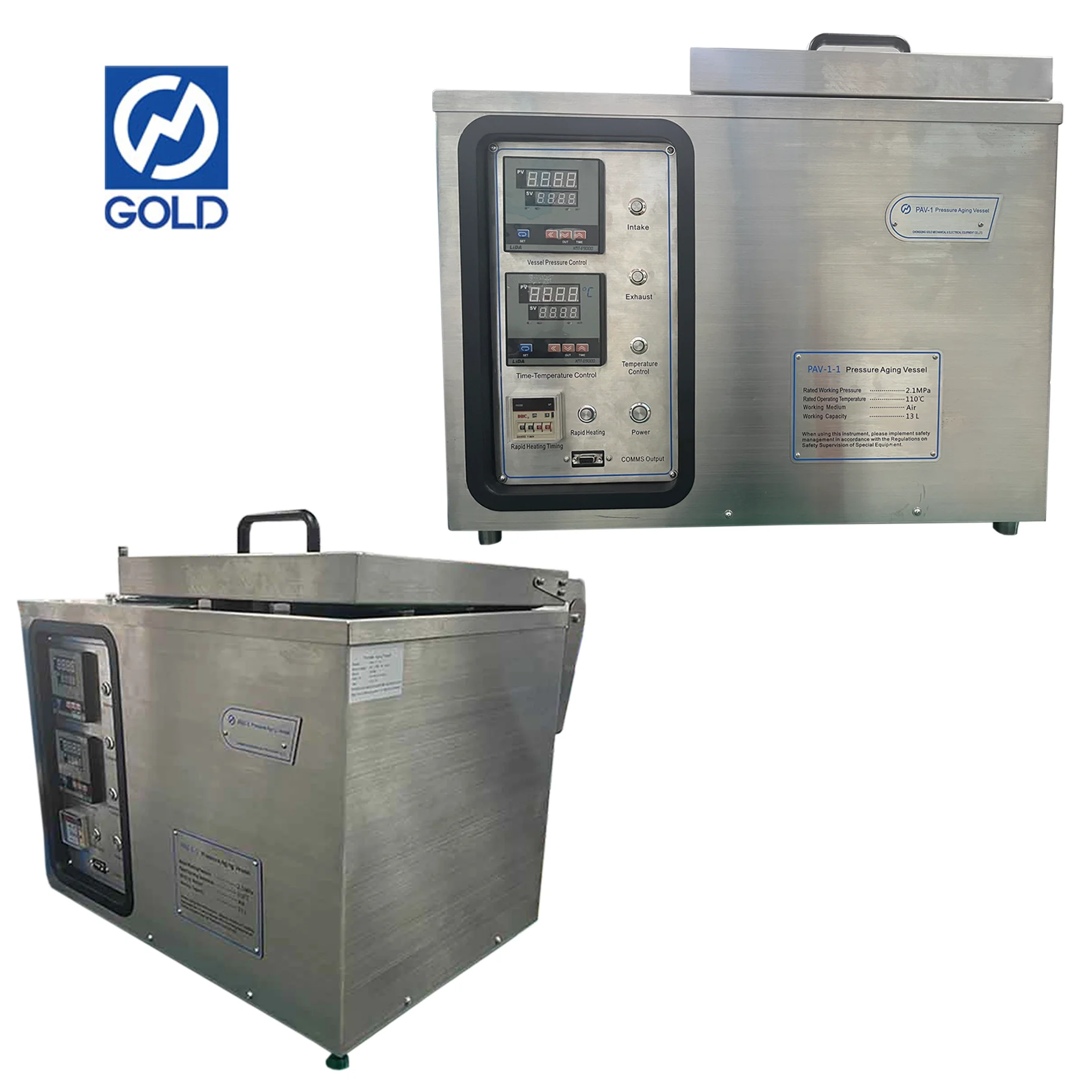 13L Pressure Aging Vessel (PAV) System for Accelerated Bitumen Aging Simulation Per ASTM D6521