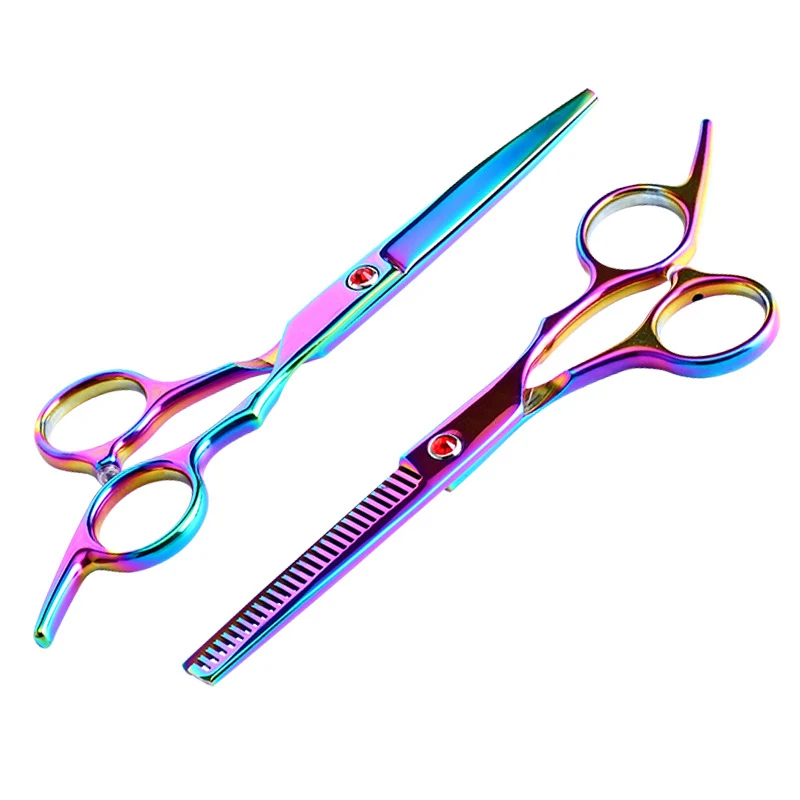 1PC Colorful dog thinning shears 6.0 inch professional dog grooming scissors pet Flat thinning shears