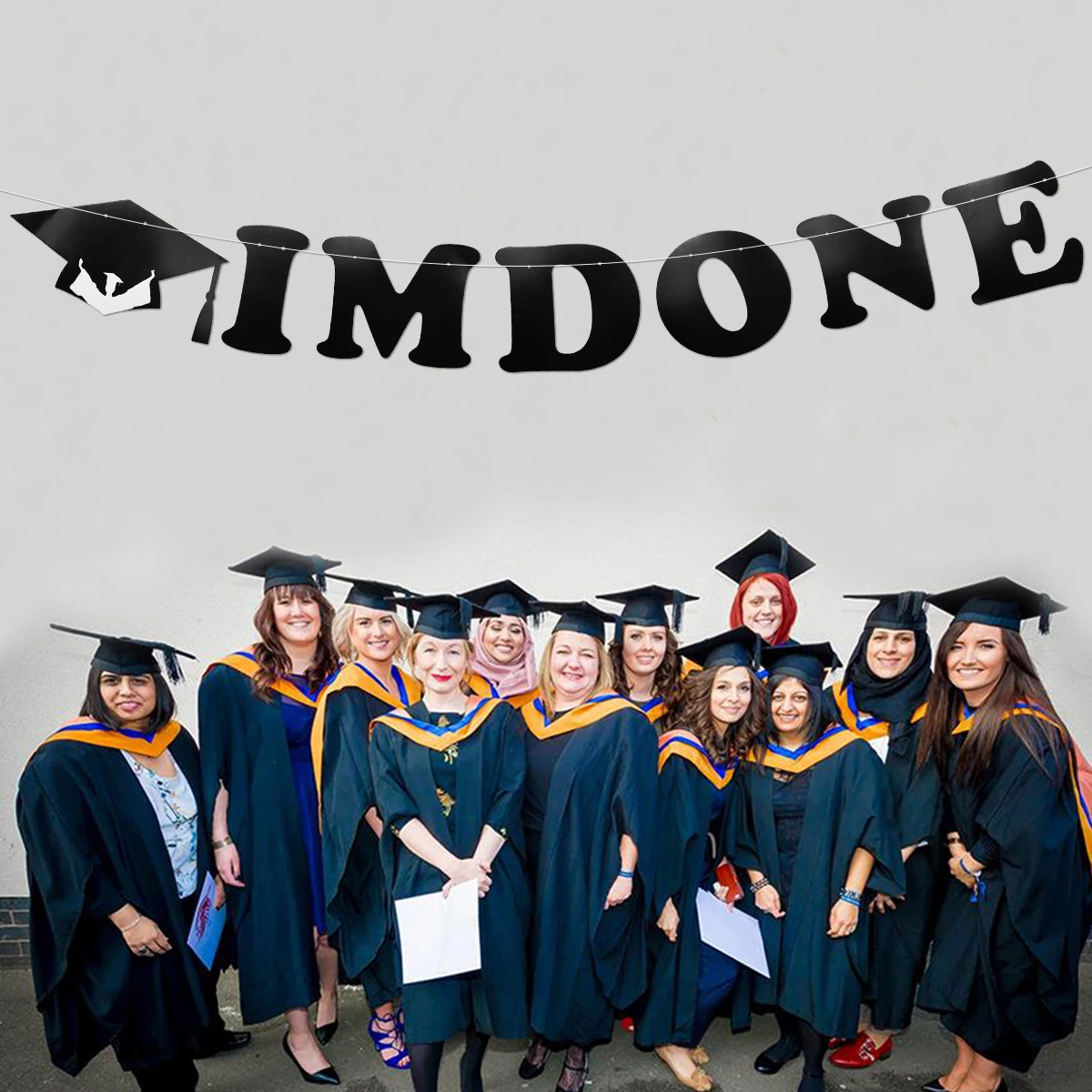 

3M Doctor Hat Pull Flower Garland Bunting Banner Party Supplies Graduation Decorations 3Meter Hard Paper Sturdy String