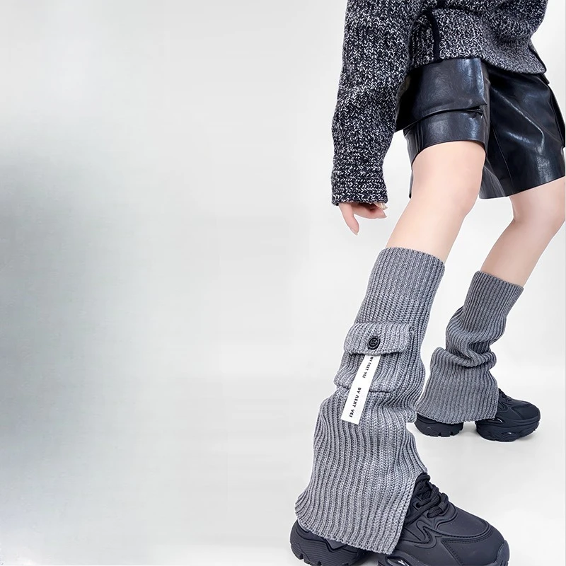 

Многослойные носки, женские вязаные гетры Y2K, расклешенные леггинсы, чехлы, носки, гетры, зимние утолщенные чехлы в стиле Харадзюку