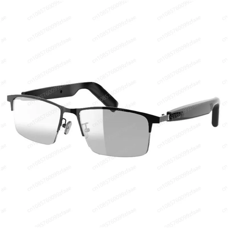 Wireless Bluetooth Audio Smart Half Frame Metal Eyeglasses Open Ear Music Calling Sunglasses Frame