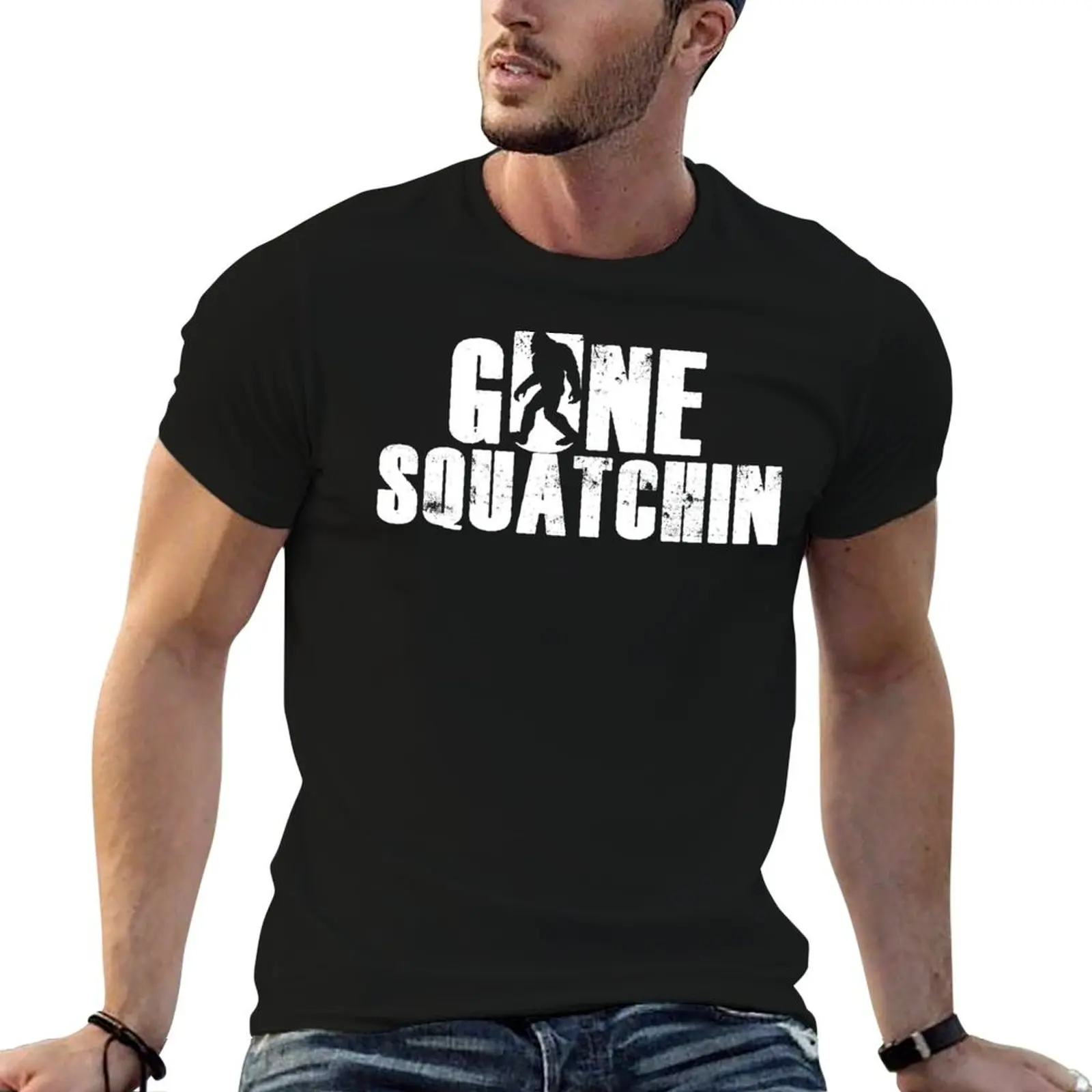 

GONE SQUATCHIN' - Bigfoot Shirt T-Shirt men t shirt cotton 100% t shirts with prints man t shirt graphic T-shirt