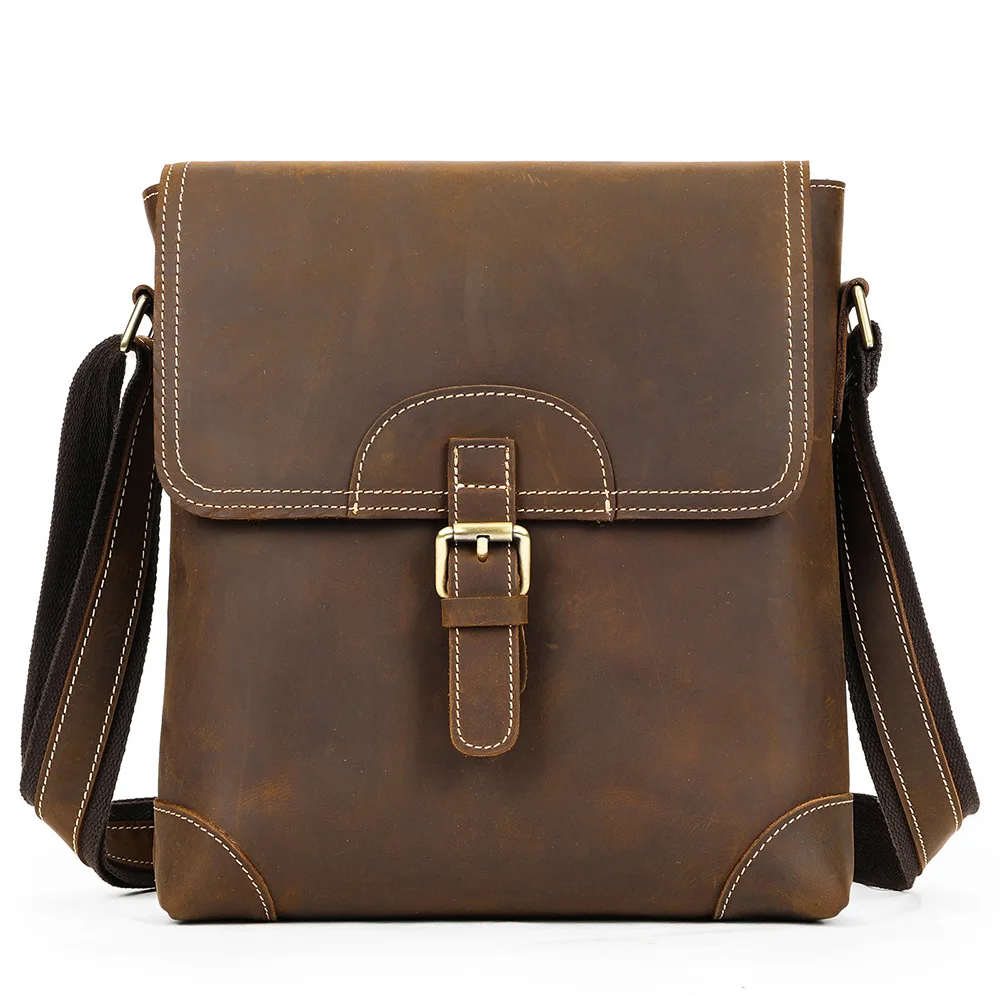 

Винтажная высококачественная сумка-мессенджер из натуральной кожи для мужчин, наплечная сумка из воловьей кожи высшего слоя