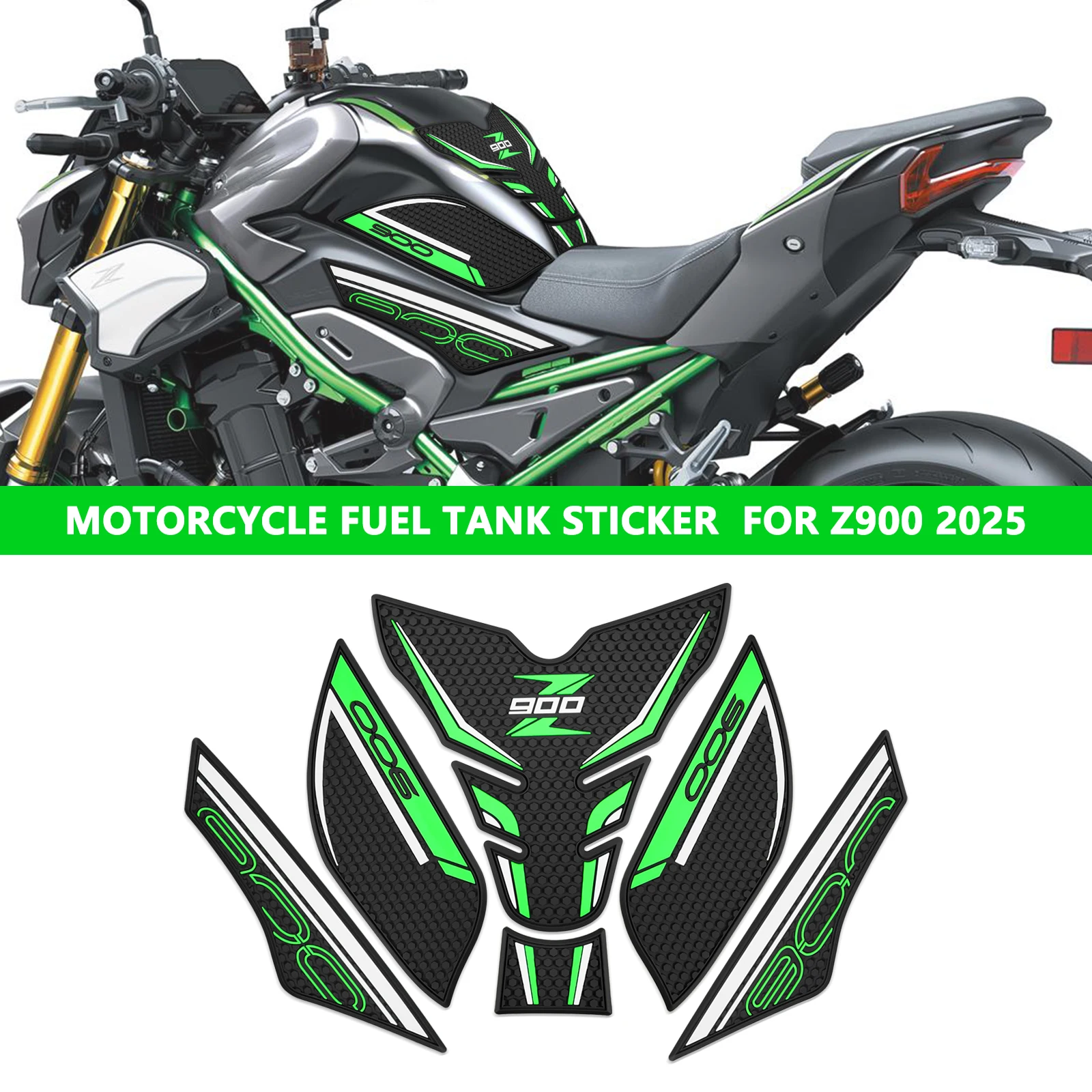 

For Z900 SE 2025 Z 900 2025 Motorcycle Fuel Tank Pad Gas Cap Sticker Decal Kit fuel Tank Knee Pad Protection Decals Waterproof