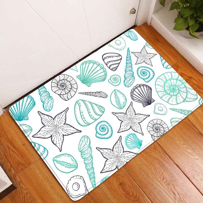 3D Ocean World Fish Carpet Kitchen Mat Entrance Doormat Bedroom Home Floor Decoration Living Room Carpet Bathroom Anti-slip Rug