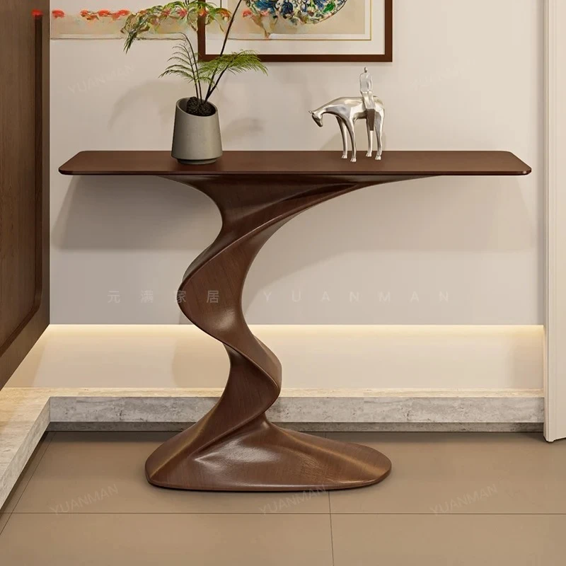 

Новый входной столик из цельного дерева в китайском стиле, коридор, цвет ореха, входной шкаф с входной дверью