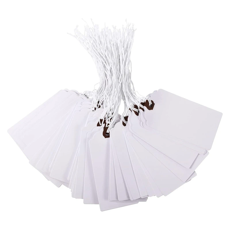 240Pcs 4 3/4 X 2 3/8In Manila Labels Shipping Labels Cardboard Labels With String Hanging Labels With Reinforced Holes