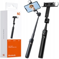MCDODO DOUBLE SHOT KIJEK SELFIE STICK TRIPOD BLUETOOTH BLACK + BATTERIES