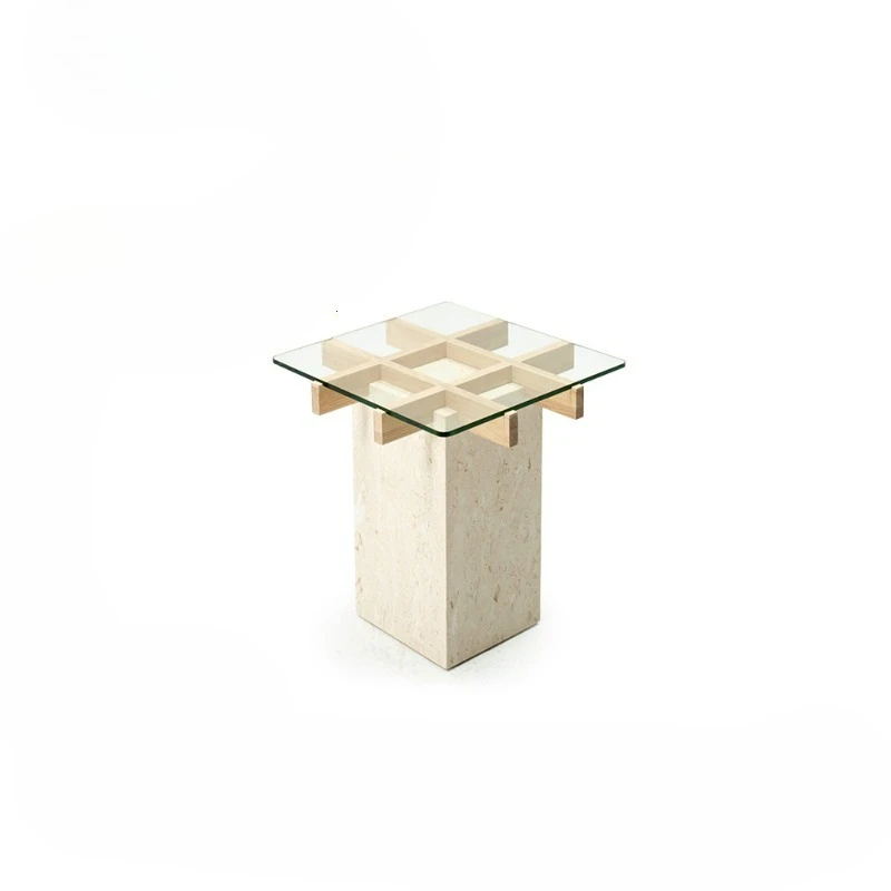

Square edge a few glass solid wood marble corner a few modern light luxury small table