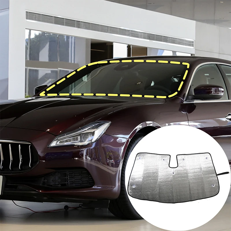 

Для Maserati Quattroporte 2017-2022 автомобильный солнцезащитный козырек на окно, солнцезащитный чехол, алюминиевая фольга, бумага/PE, хлопок, автомобильные аксессуары