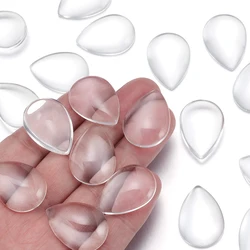 Louleur 10-30pcs/lot Droplet Shape Clear Glass Cabochon Flat Back Spacer Beads For Jewelry Making DIY Bracelet Necklace Earring